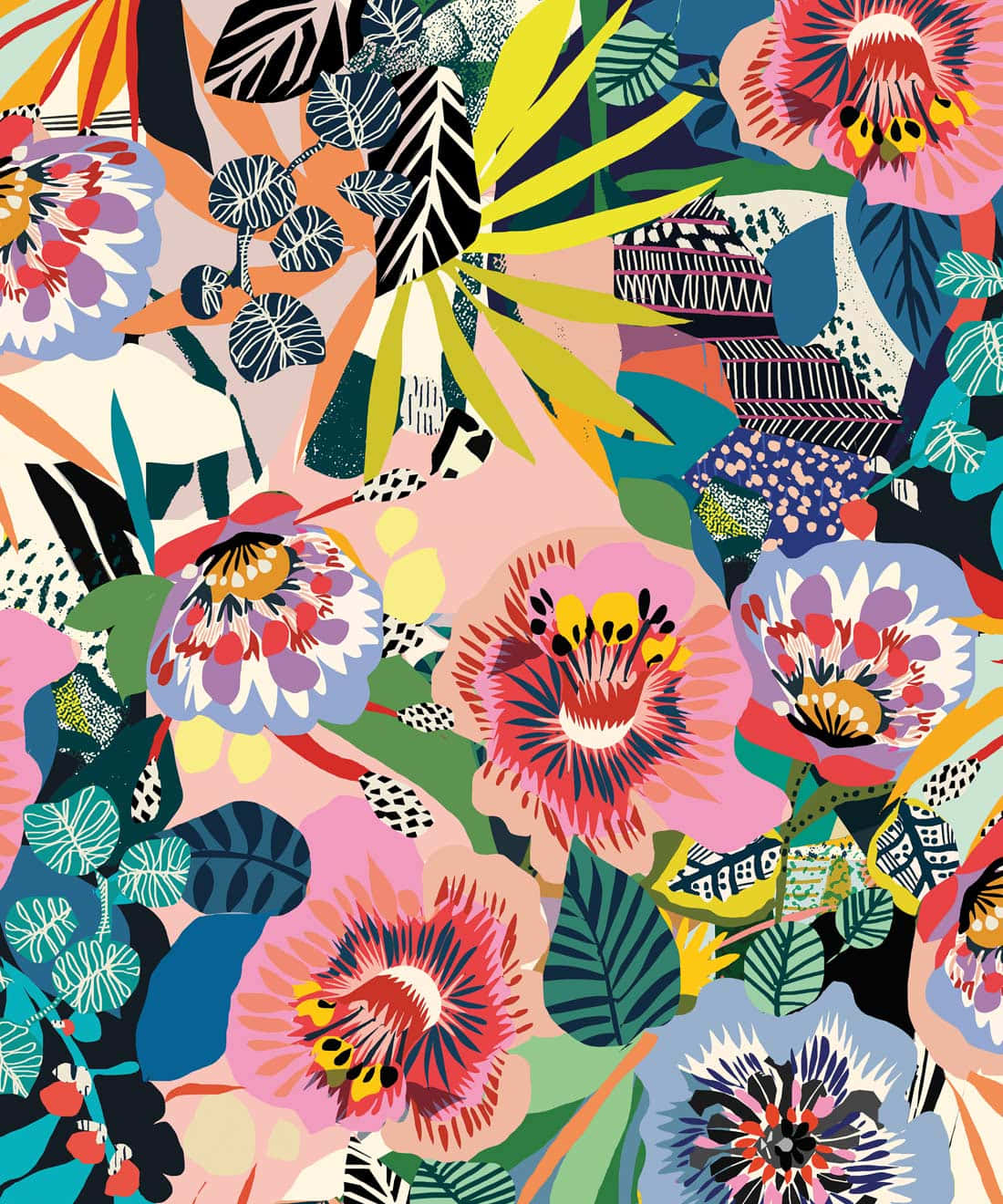 Vibrant Modern Floral Pattern.jpg Wallpaper