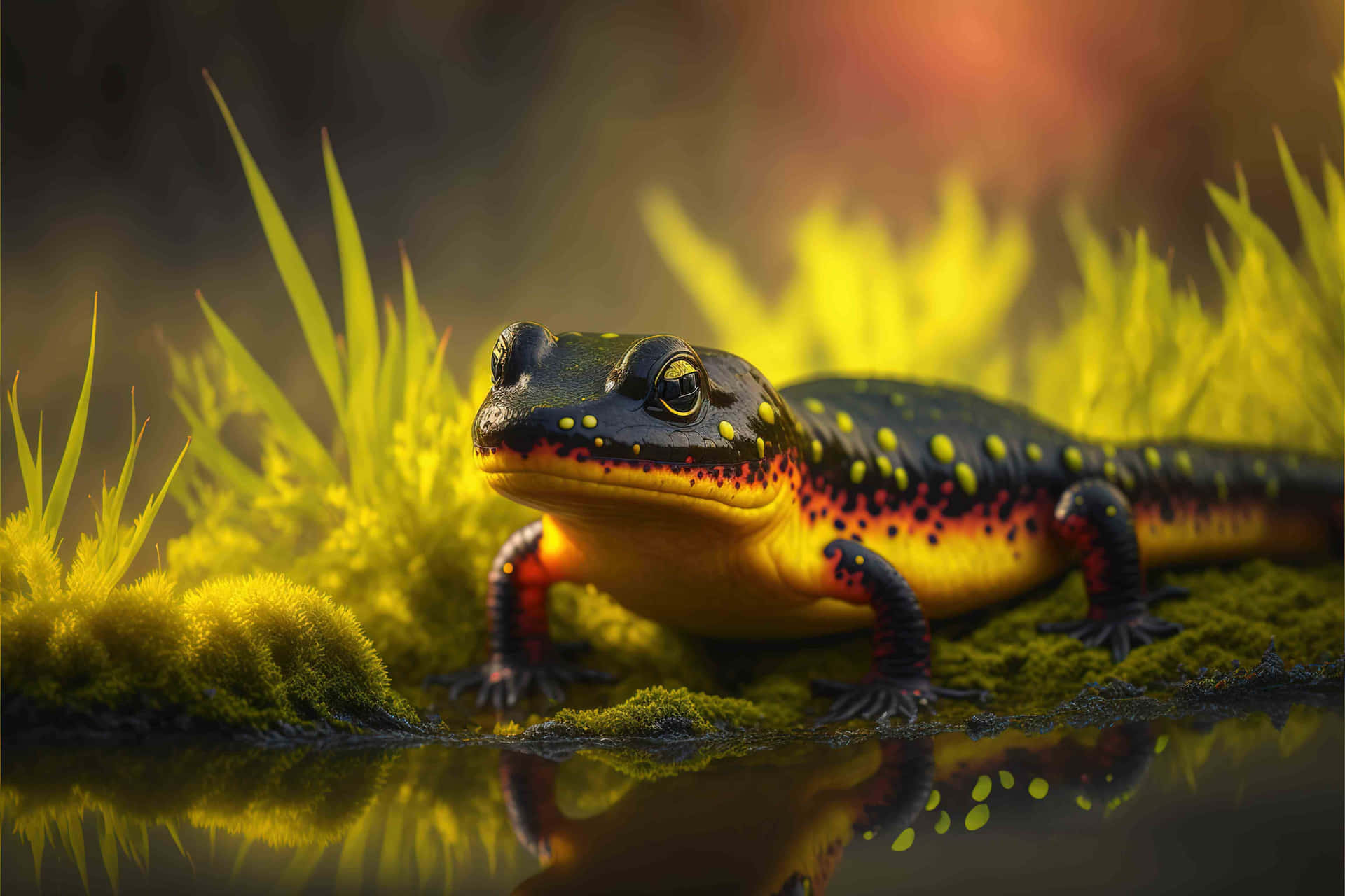 Vibrant Mole Salamander Nature Scene.jpg Wallpaper
