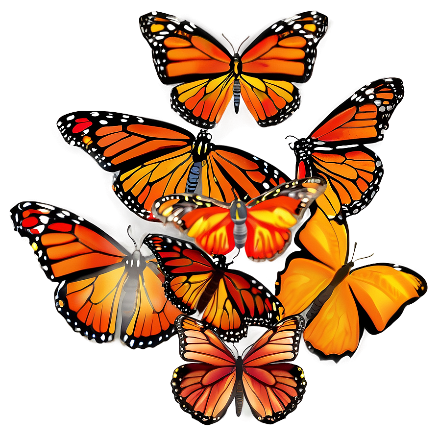 Vibrant Monarch Butterflies Png 14 PNG