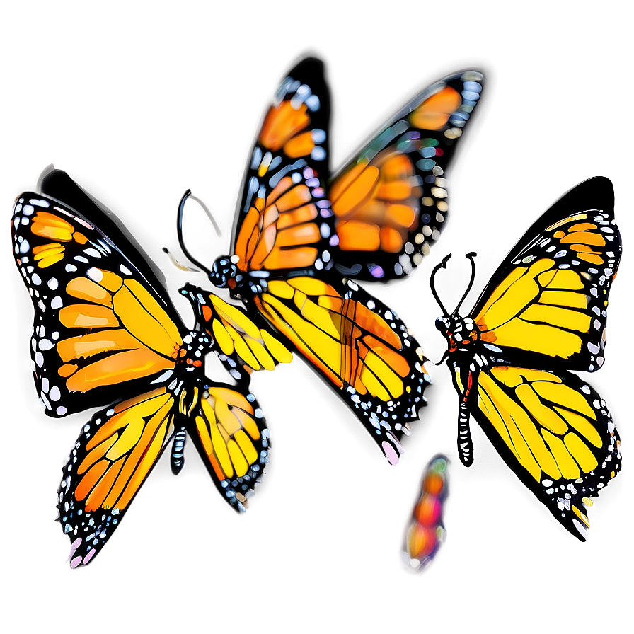 Vibrant Monarch Butterflies Png Sph PNG