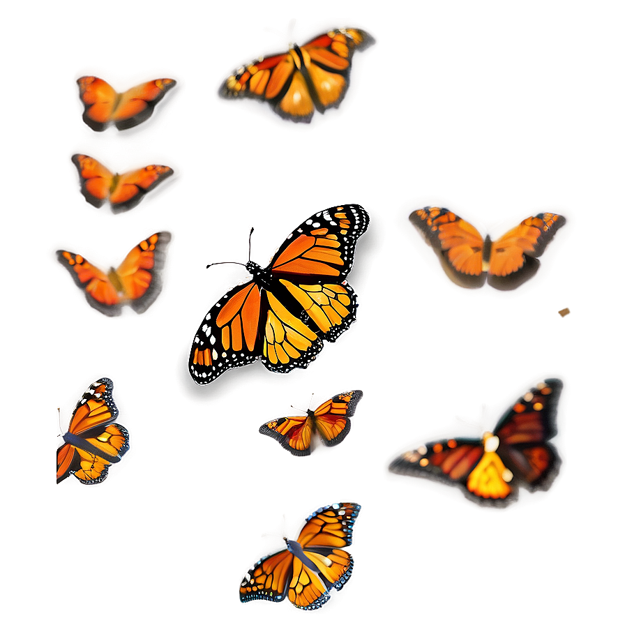 Vibrant Monarch Butterflies Png Wqi PNG