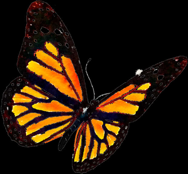 Vibrant Monarch Butterfly Art PNG