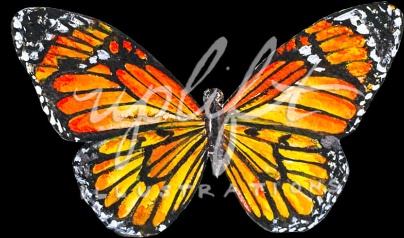 Vibrant Monarch Butterfly Artwork PNG