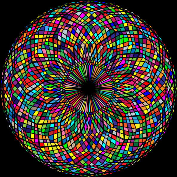 Vibrant Mosaic Sphere PNG