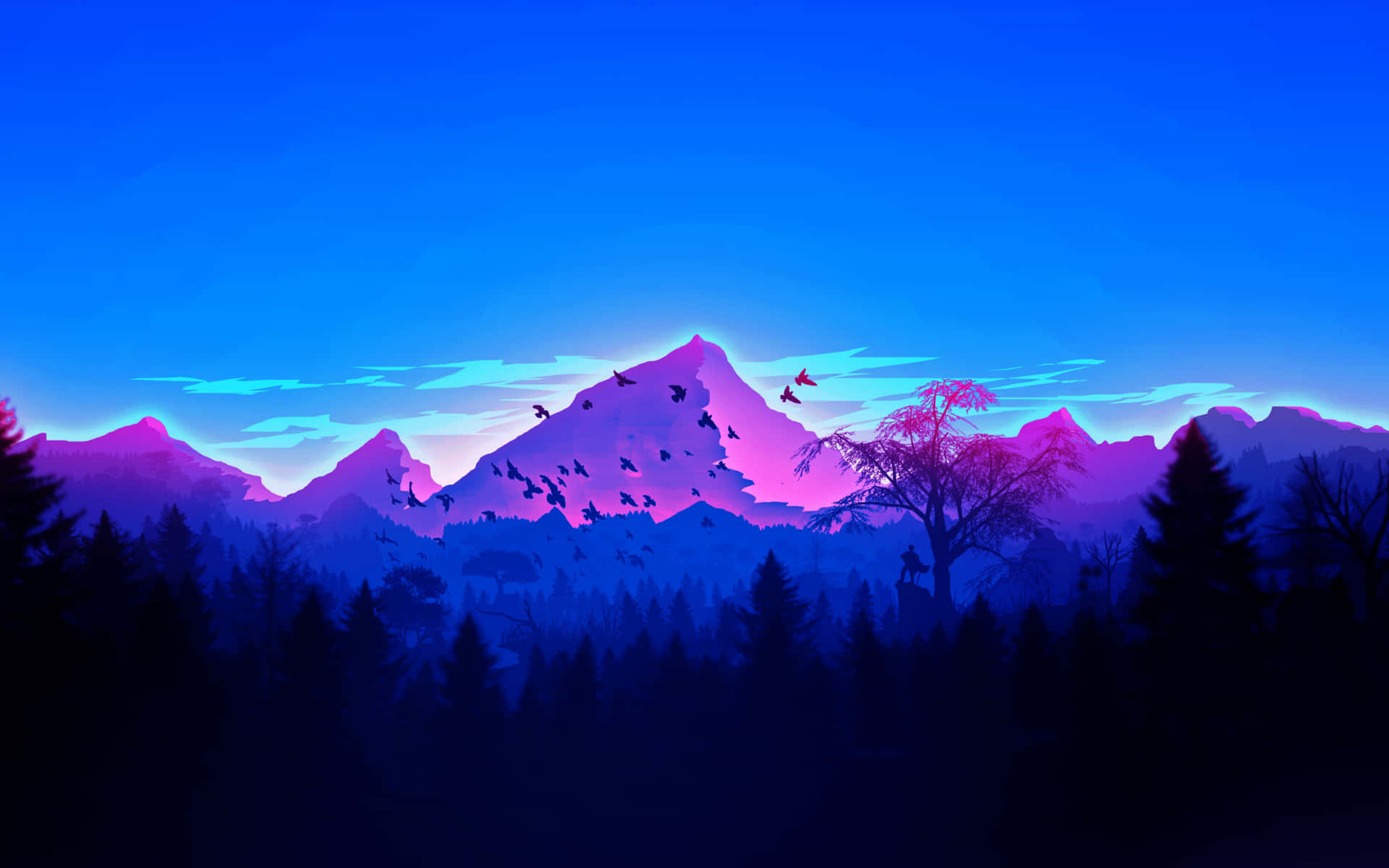 Vibrant Mountain Sunset Wallpaper