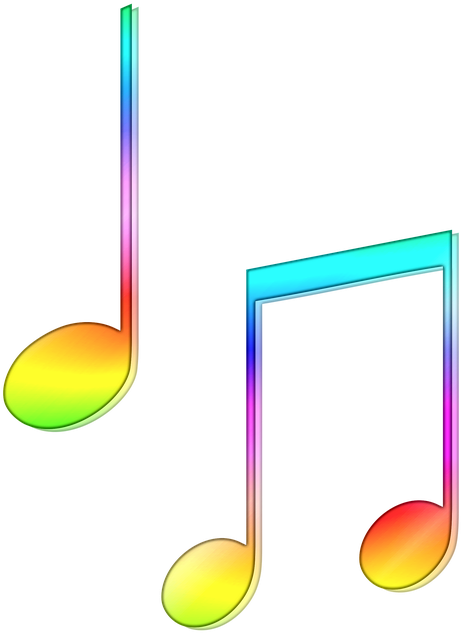 Vibrant Music Notes Illustration PNG