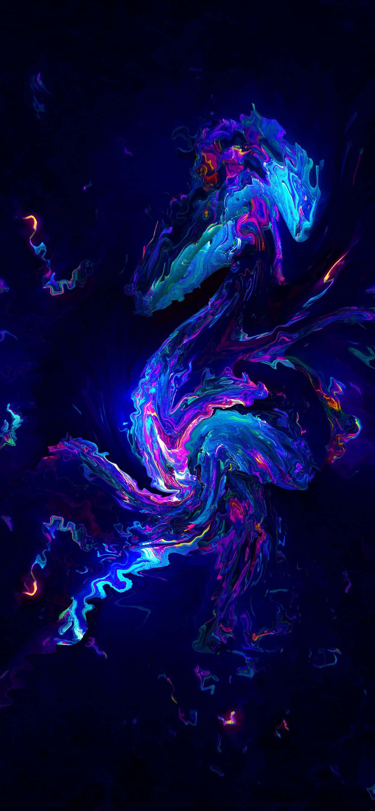 Vibrant Neon Art Swirl Wallpaper