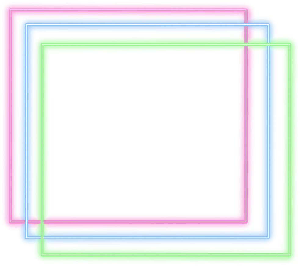 Vibrant Neon Borders Graphic PNG