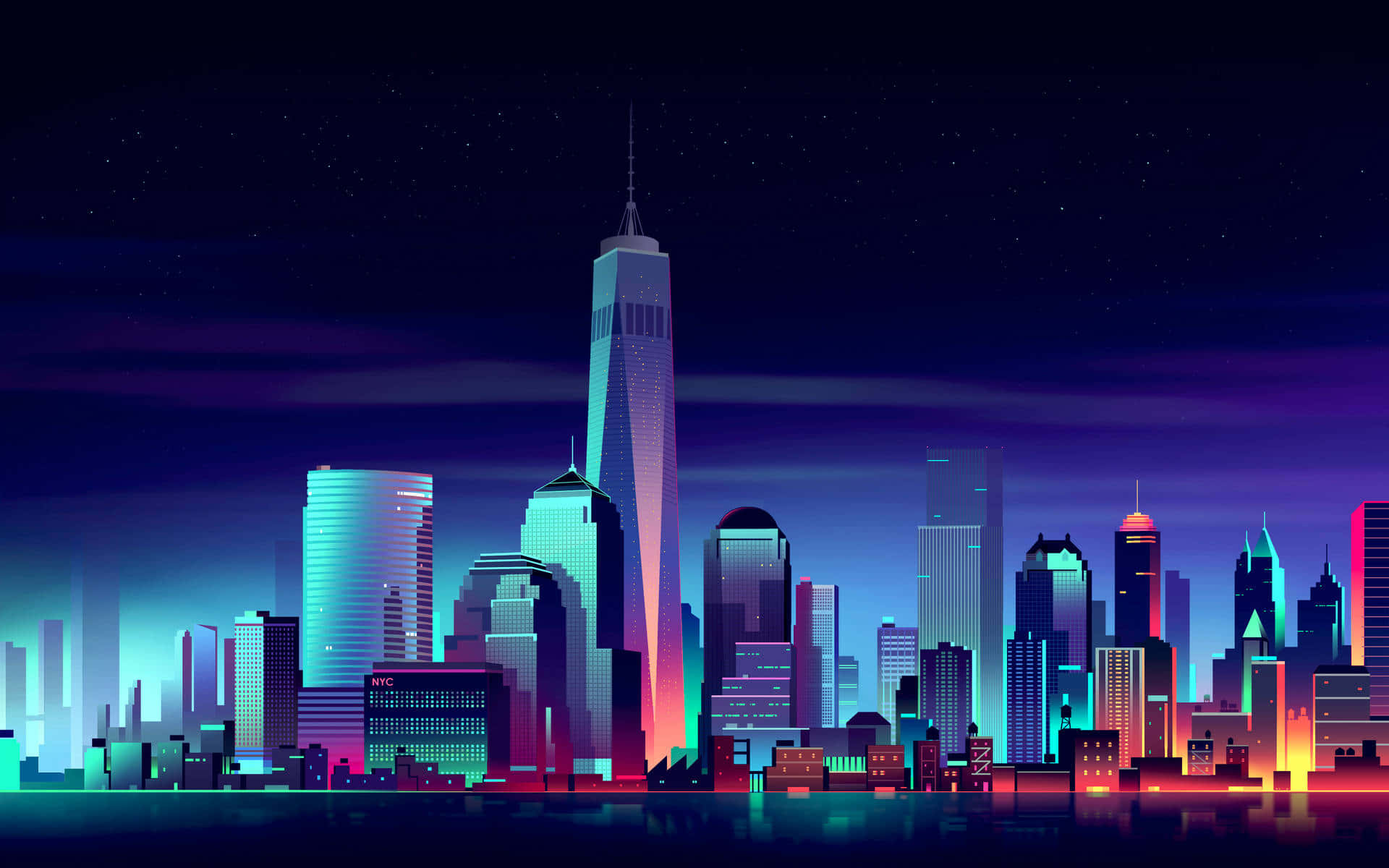 Vibrant_ Neon_ Cityscape Wallpaper