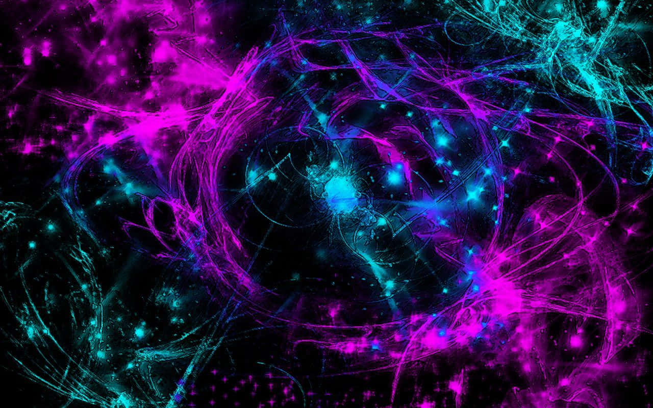 Vibrant Neon Cosmic Abstract Wallpaper