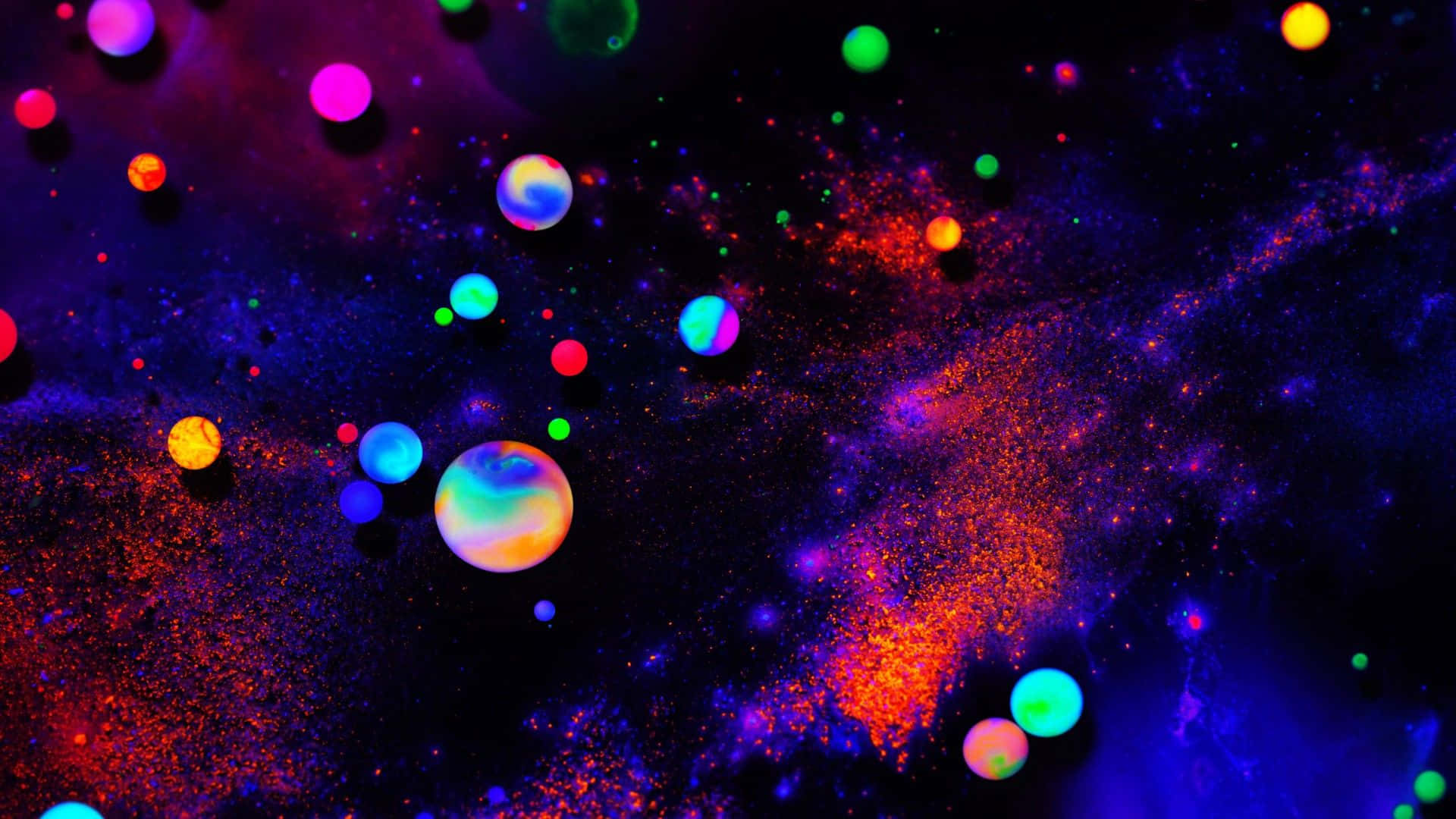 Vibrant Neon Cosmos Wallpaper