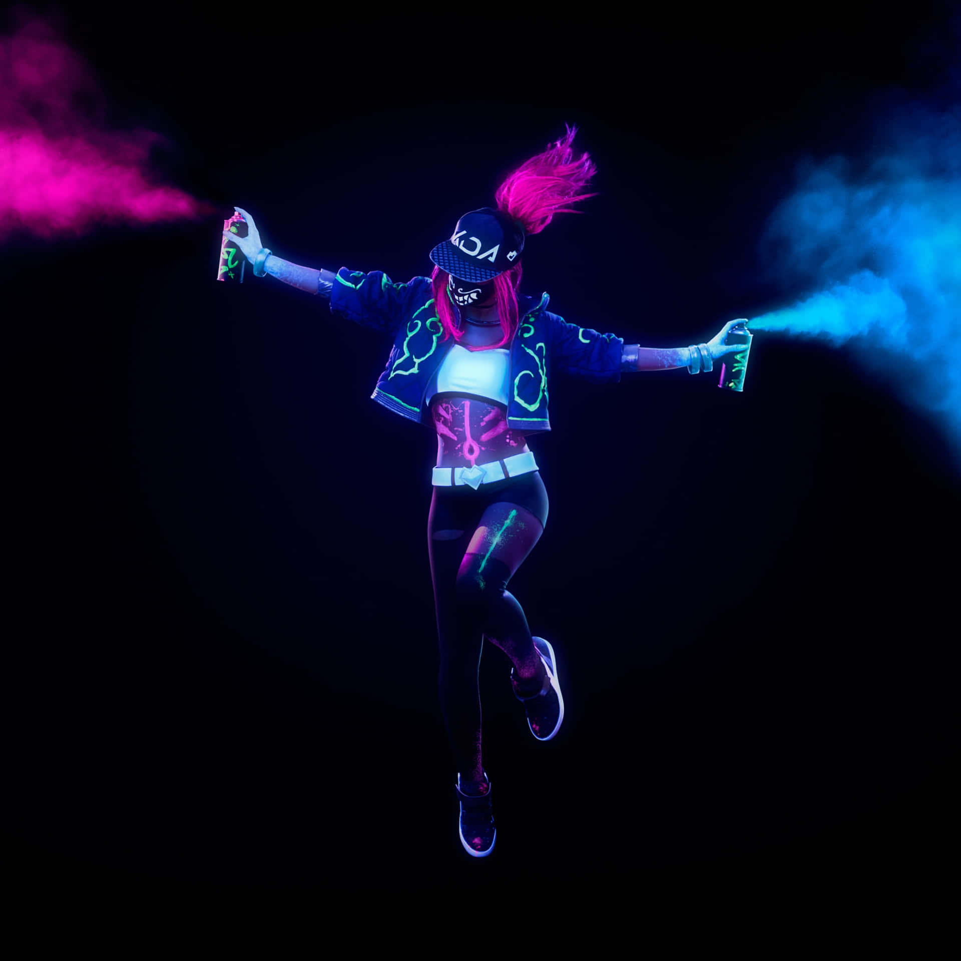 Vibrant Neon Dance Explosion Wallpaper