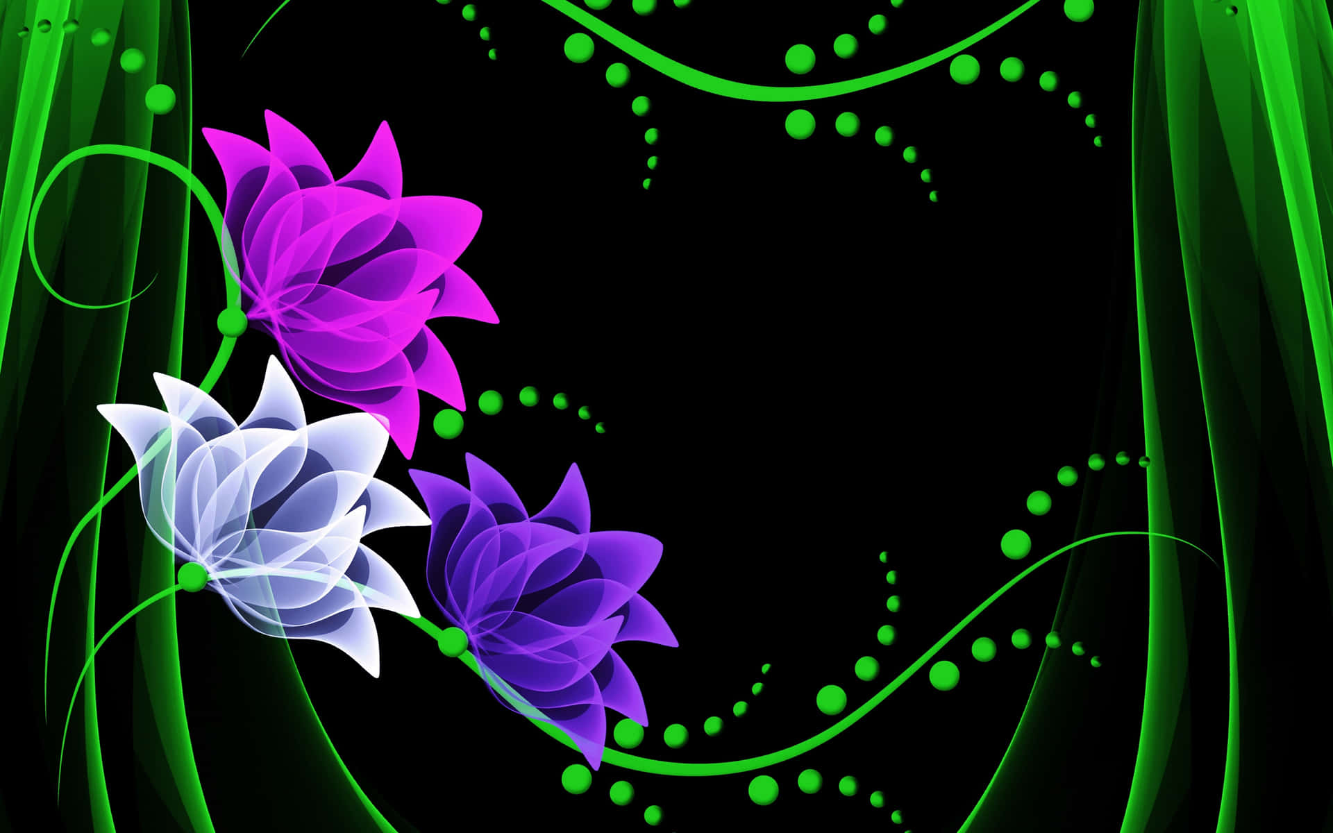 Vibrant Neon Floral Abstract4 K Wallpaper