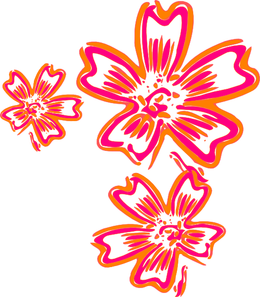 Vibrant Neon Flower Clipart PNG