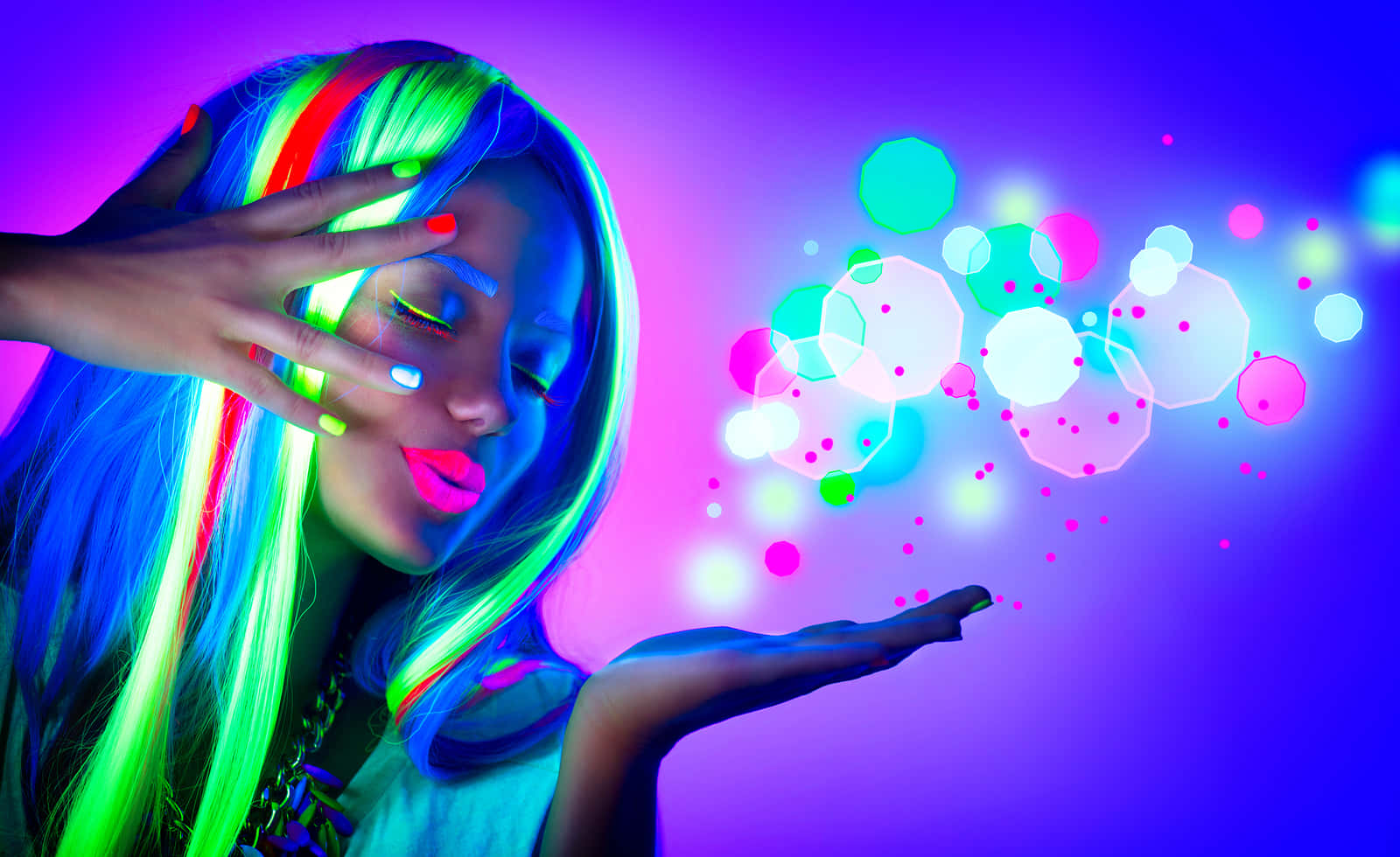 Vibrant Neon Glow Portrait Wallpaper