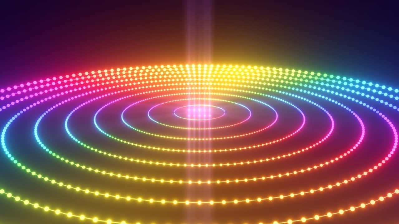 Vibrant Neon Light Circles Wallpaper