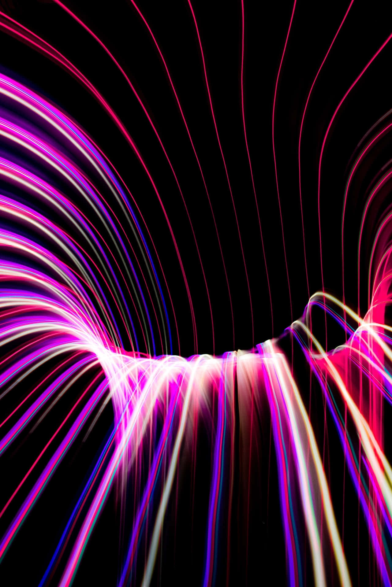 Vibrant_ Neon_ Light_ Waves_i Phone_ Background Wallpaper