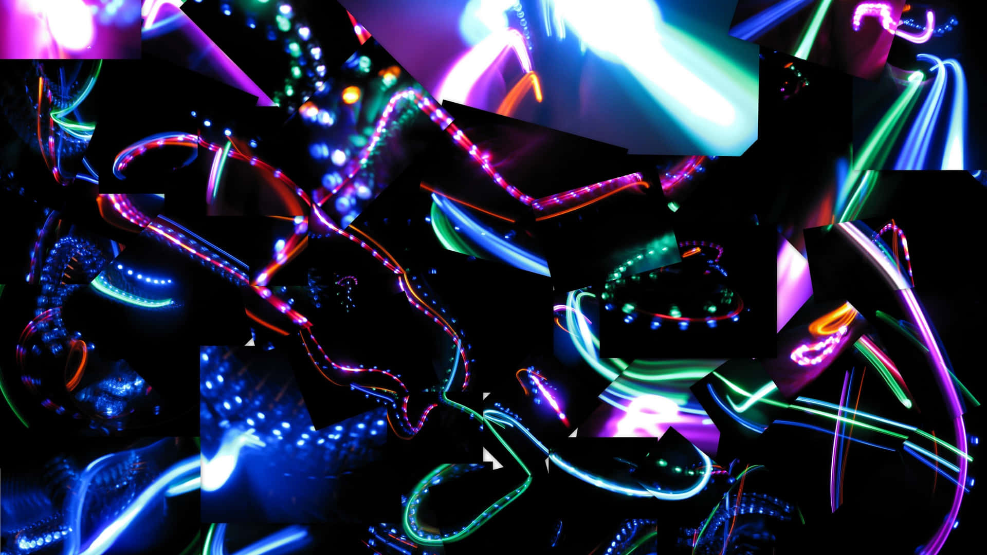 Vibrant Neon Lights Collage Wallpaper