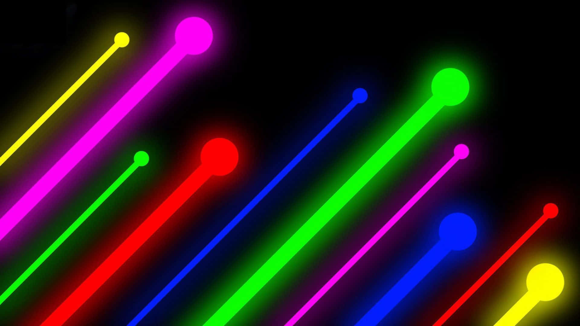 Vibrant Neon Lines Abstract Wallpaper