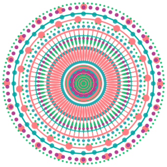 Vibrant Neon Mandala Art PNG