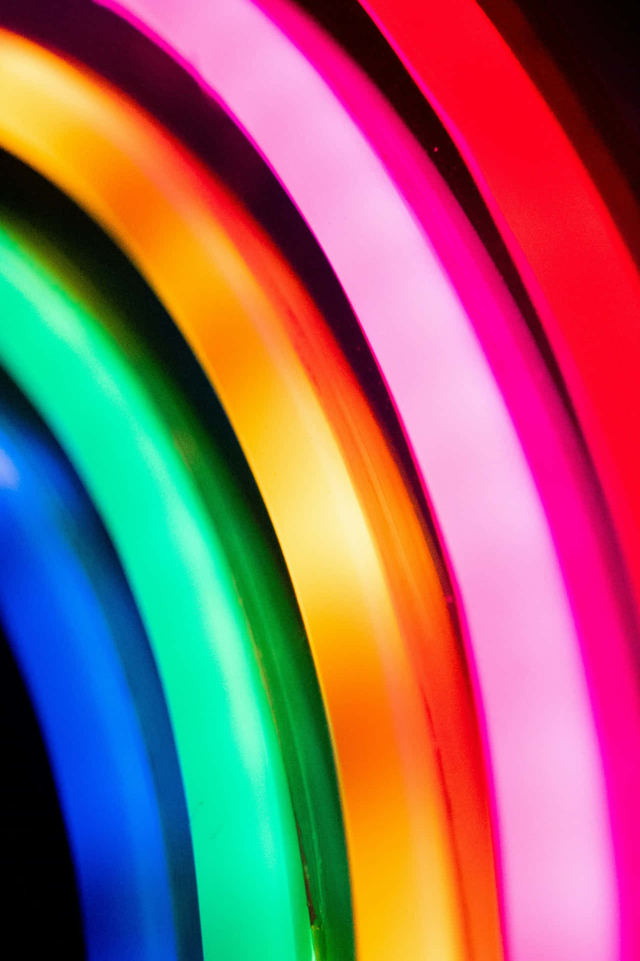 Vibrant Neon Rainbow Curves Wallpaper
