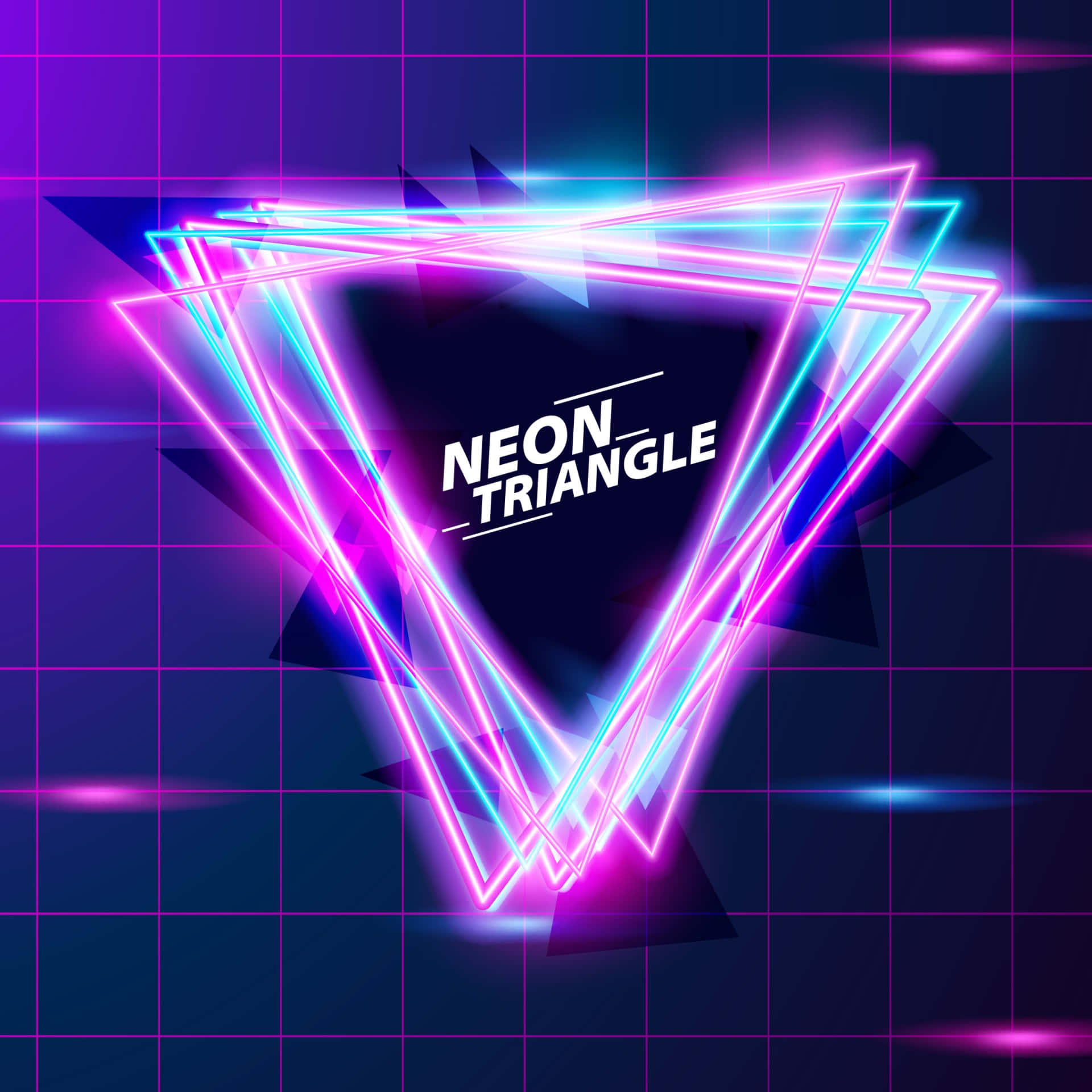 Vibrant Neon Triangle Design Wallpaper