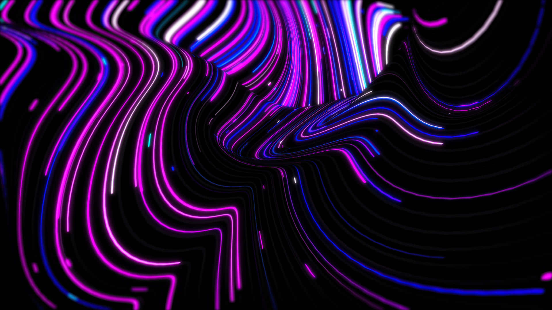 Vibrant Neon Waves Abstract Wallpaper