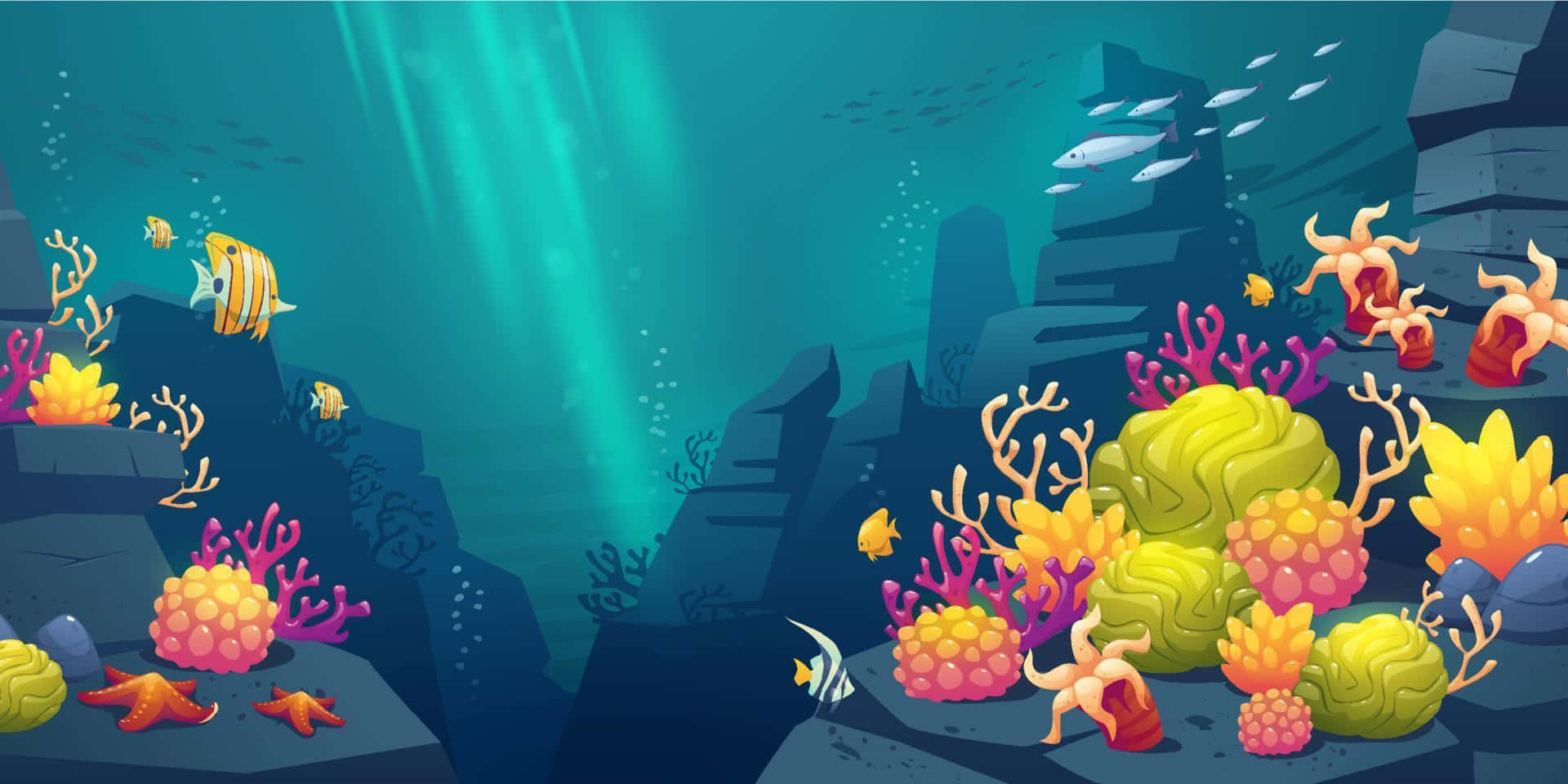 Vibrant Ocean Leven Illustratie Achtergrond