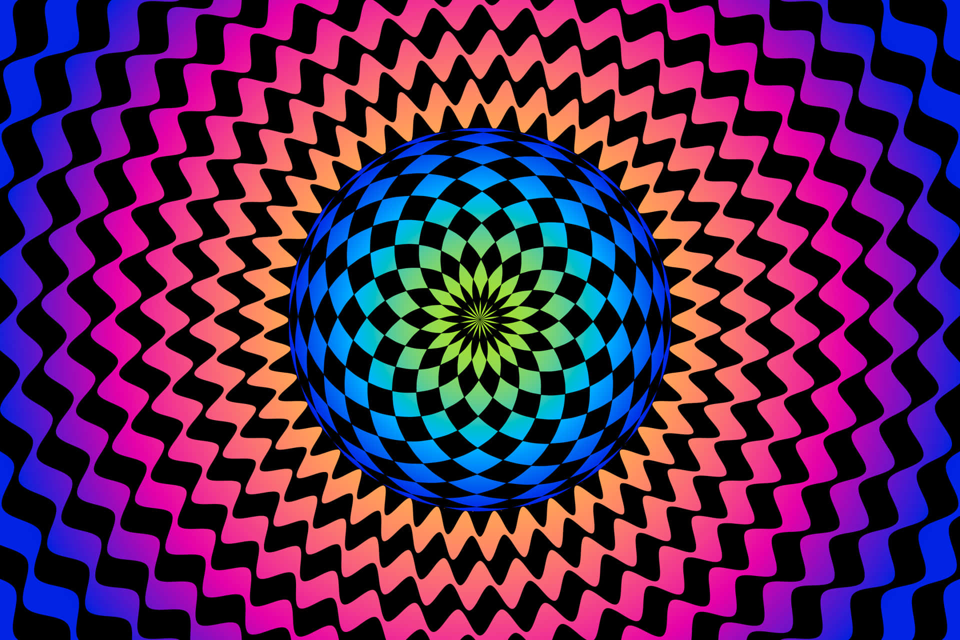 Vibrant Optical Illusion Sphere.jpg Wallpaper