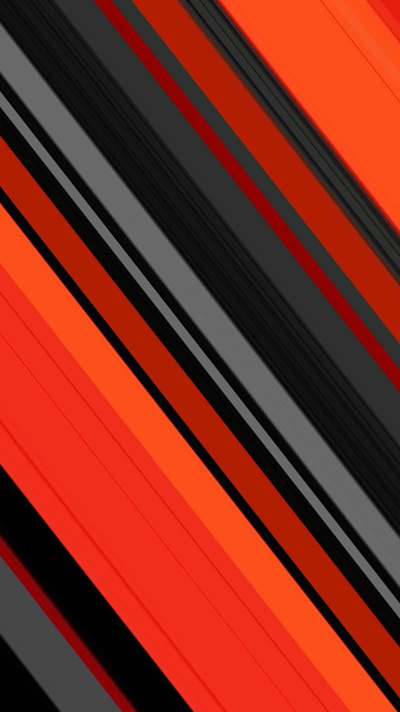 Vibrant Orange Black Abstract Stripes Wallpaper