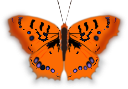 Vibrant Orange Butterfly Art PNG