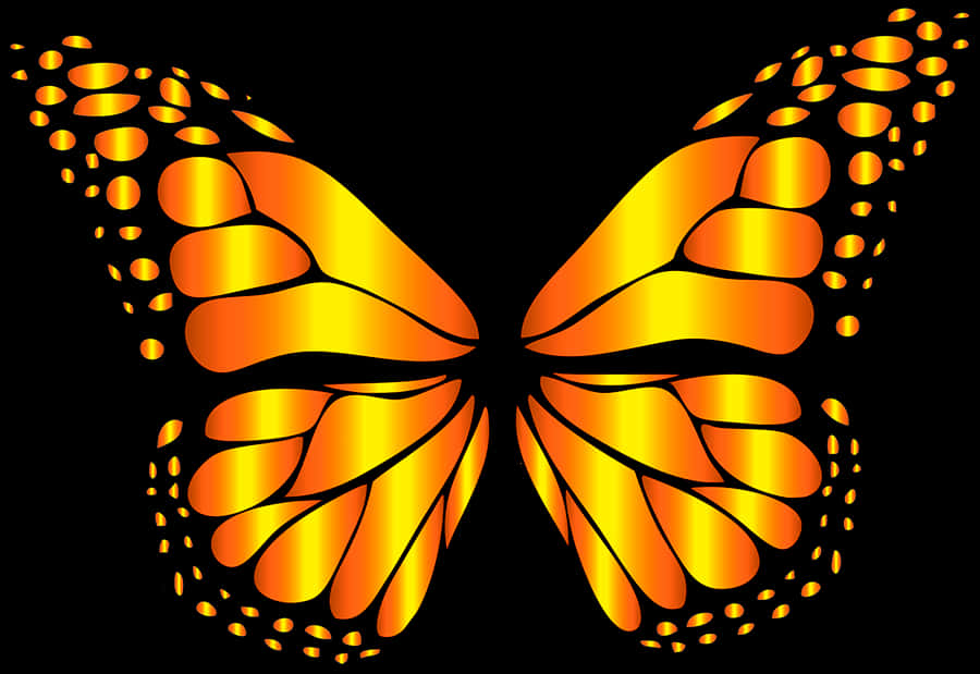 Vibrant Orange Butterfly Graphic PNG