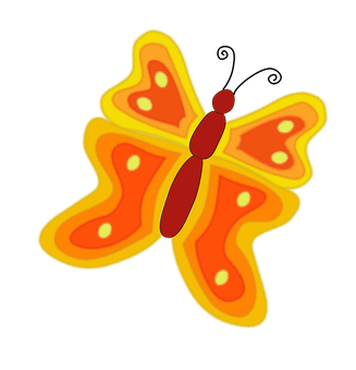 Vibrant Orange Butterfly Illustration PNG