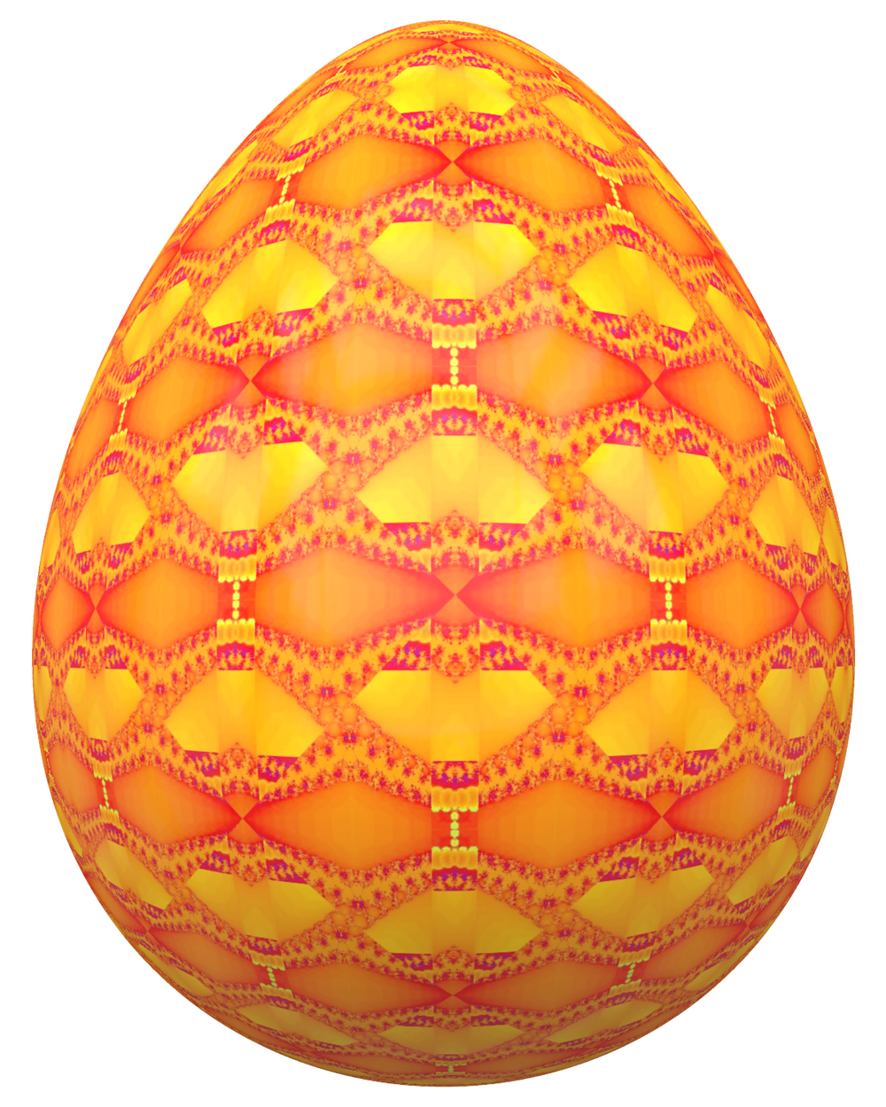 Vibrant Orange Easter Egg Pattern PNG