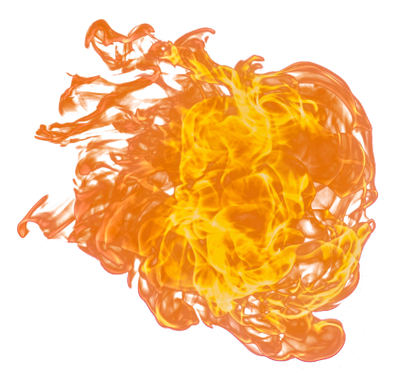 Vibrant Orange Flame Texture PNG