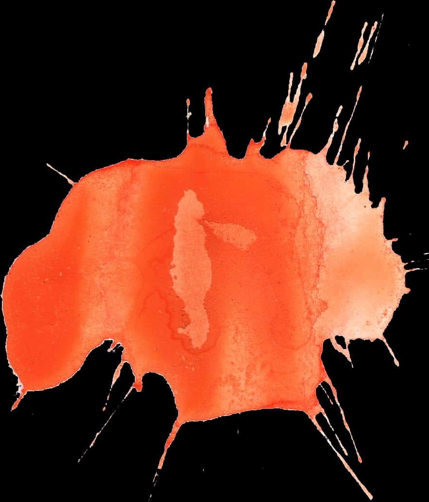 Vibrant Orange Ink Splash PNG