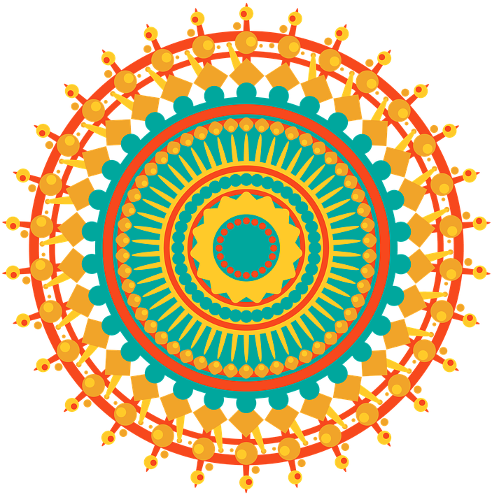 Vibrant Orange Mandala Art PNG