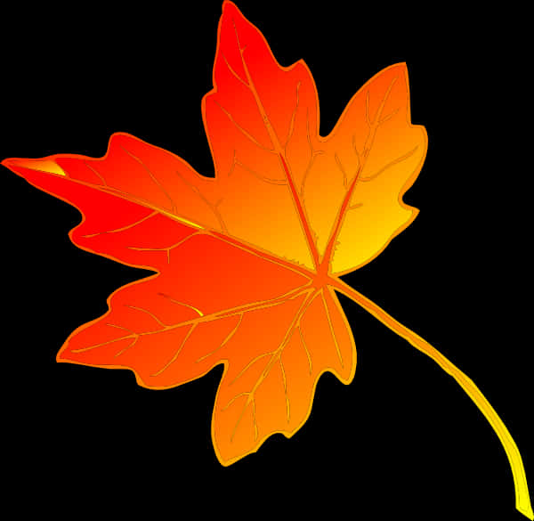 Vibrant Orange Maple Leaf Clipart PNG