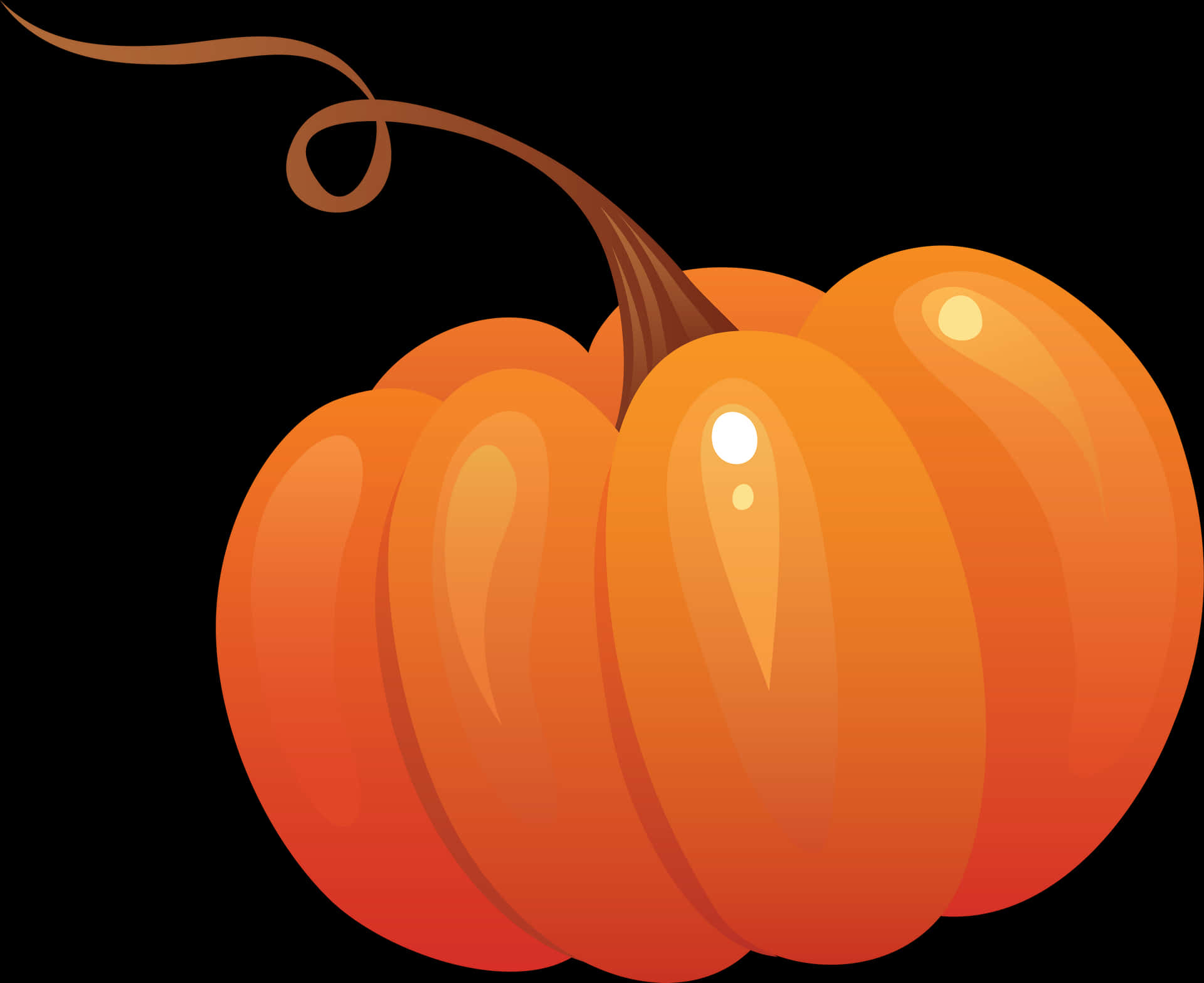 Vibrant Orange Pumpkin Illustration PNG