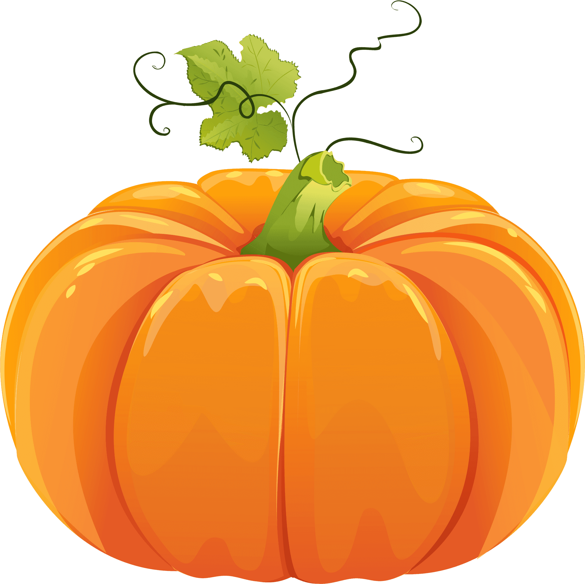 Vibrant Orange Pumpkin Illustration PNG