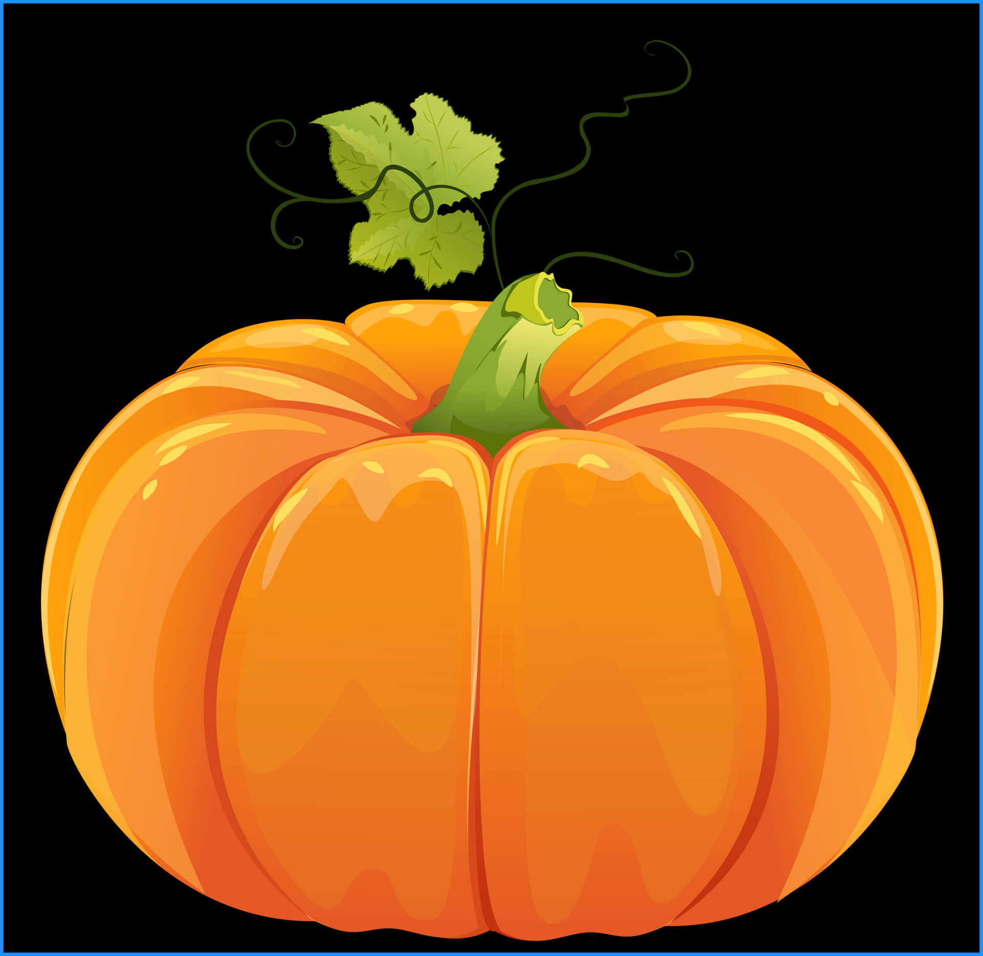 Vibrant Orange Pumpkin Illustration PNG