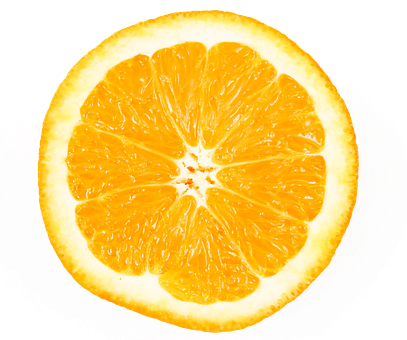 Vibrant Orange Slice Against Black Background PNG