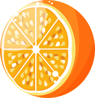 Vibrant Orange Slice Illustration PNG