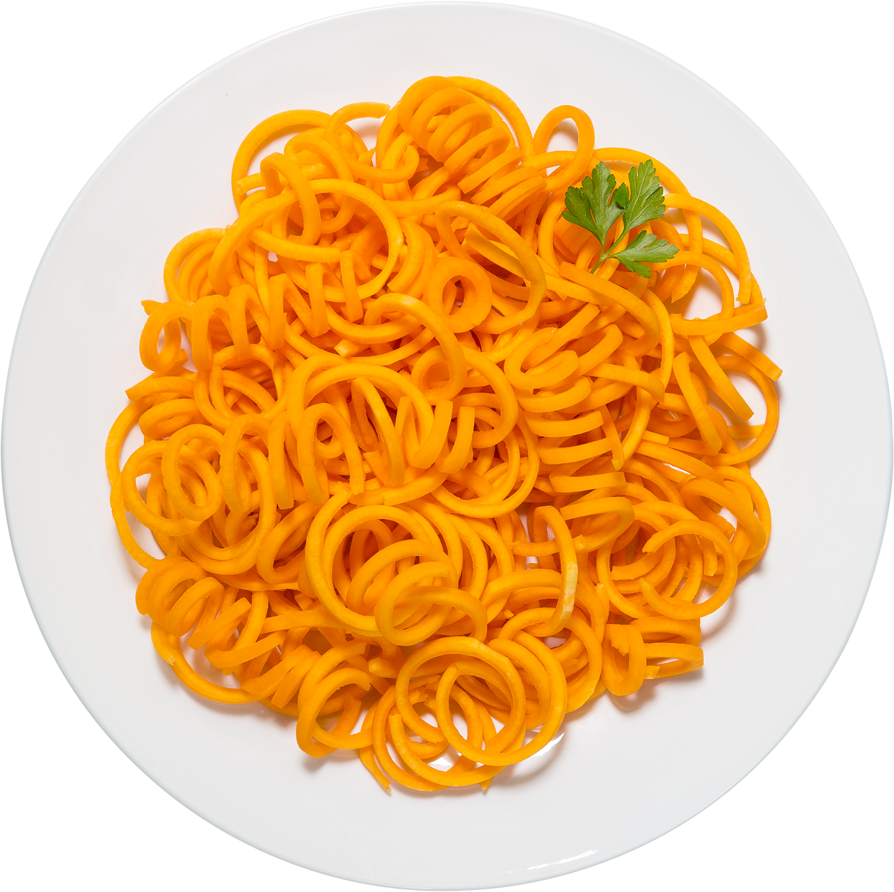 Vibrant Orange Spiral Noodles PNG