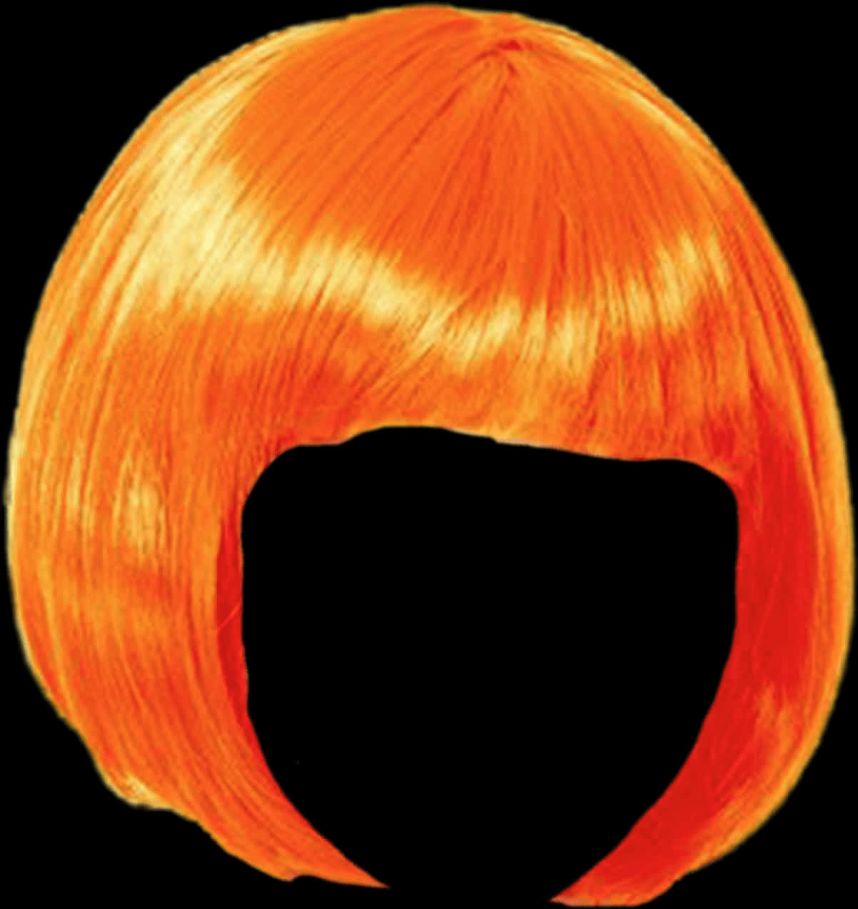 Vibrant Orange Wig.jpg PNG