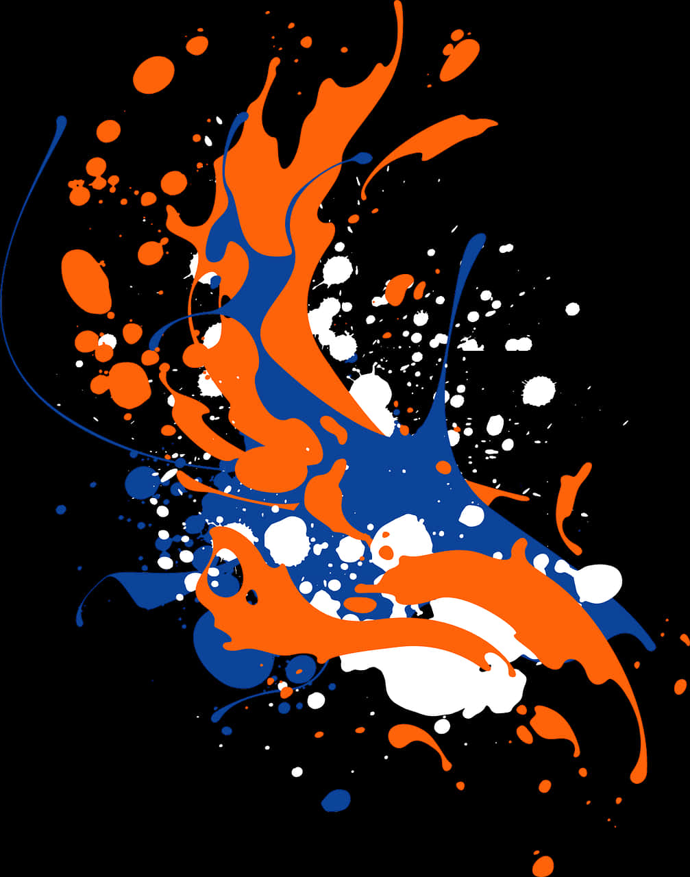 Vibrant Orangeand Blue Paint Splash PNG
