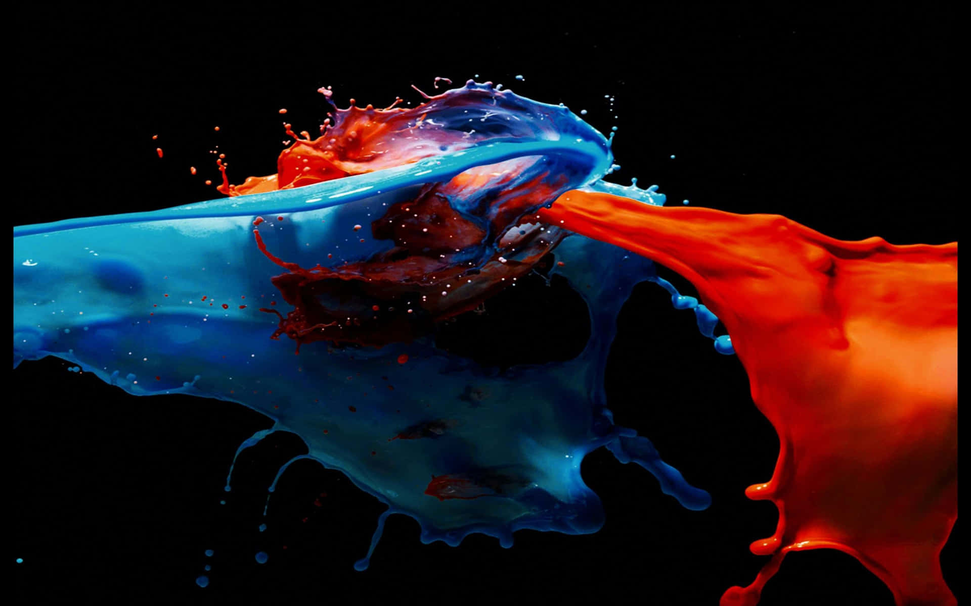 Vibrant_ Paint_ Collision_ Abstract Wallpaper