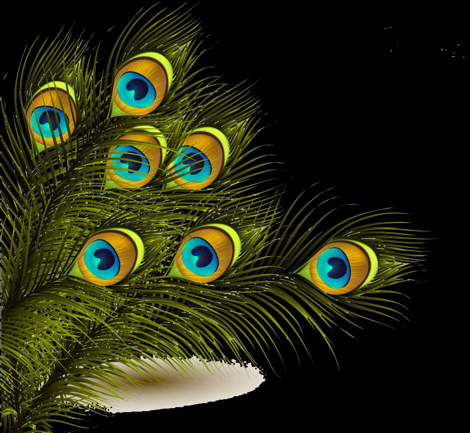 Vibrant Peacock Feathers PNG