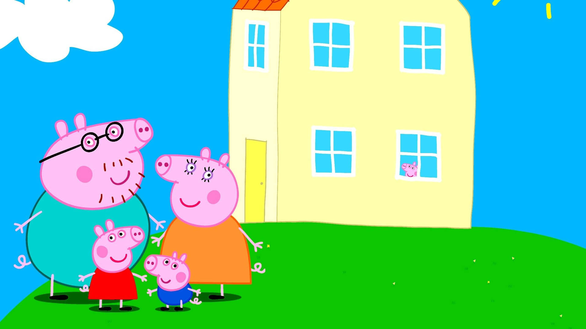 Vibrant Peppa Pig Family Wallpaper
