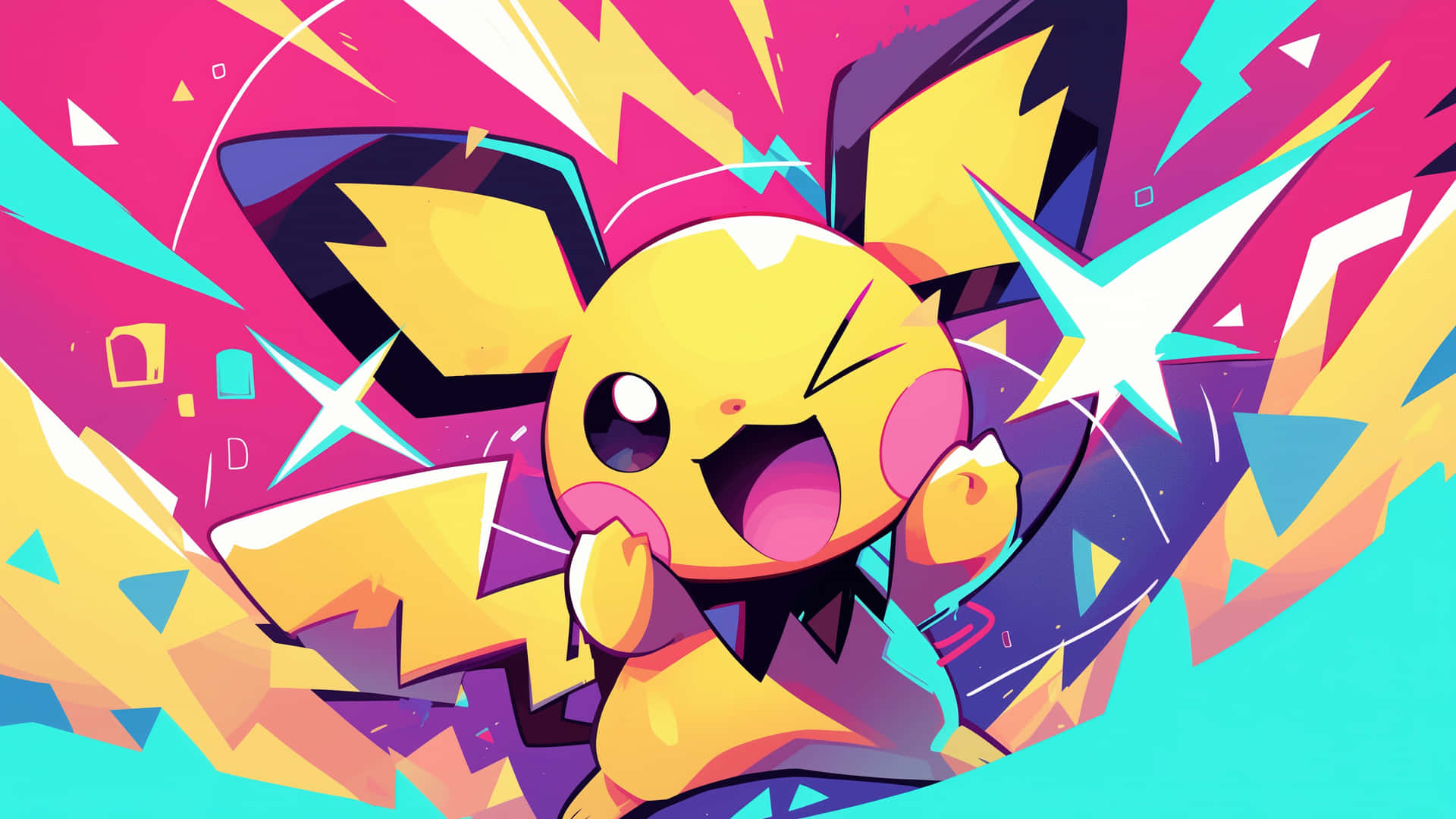Vibrant Pikachu Power Illustration Wallpaper